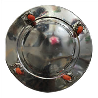 STEEL Gas Cylinder Trolley with Wheels | LPG Cylinder Stand - Heavy Duty - Compatible for Bharat | HP | Indian | Super and All Brands 4 Tyre Trolley | silver