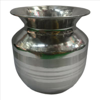 Bright Metal Heavy Gauge Stainless Steel Lota/Kalash/Milk Pot