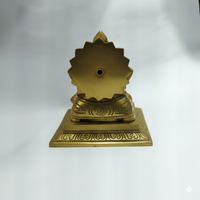 Brass Lord Ganesha Statue: Fine Golden Finish (5.5" x 5" x 4")