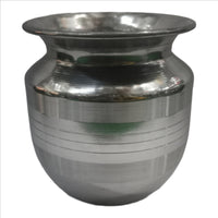 Bright Metal Heavy Gauge Stainless Steel Lota/Kalash/Milk Pot