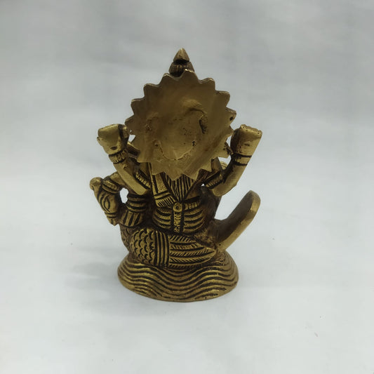 Brass Goddess Maa Saraswati Murti Devi Sarasvati Sitting Idol MATA