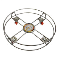 Amazon Stainless Steel LPG Gas Cylinder Trolley with Wheels (360° Rotating Wheels) | Heavy Duty Gas Stand with Rust-Resistant Frame for Kitchen Use | Premium Gas Cylinder Stand/Trolley