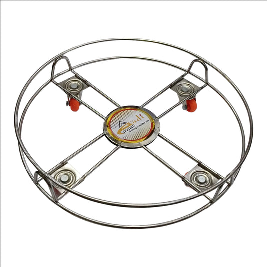 Amazon Stainless Steel LPG Gas Cylinder Trolley with Wheels (360° Rotating Wheels) | Heavy Duty Gas Stand with Rust-Resistant Frame for Kitchen Use | Premium Gas Cylinder Stand/Trolley