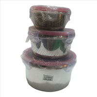 Stainless Steel Airtight Leak Proof Food Storage Container, Transparent Plastic Click-Lock Lid