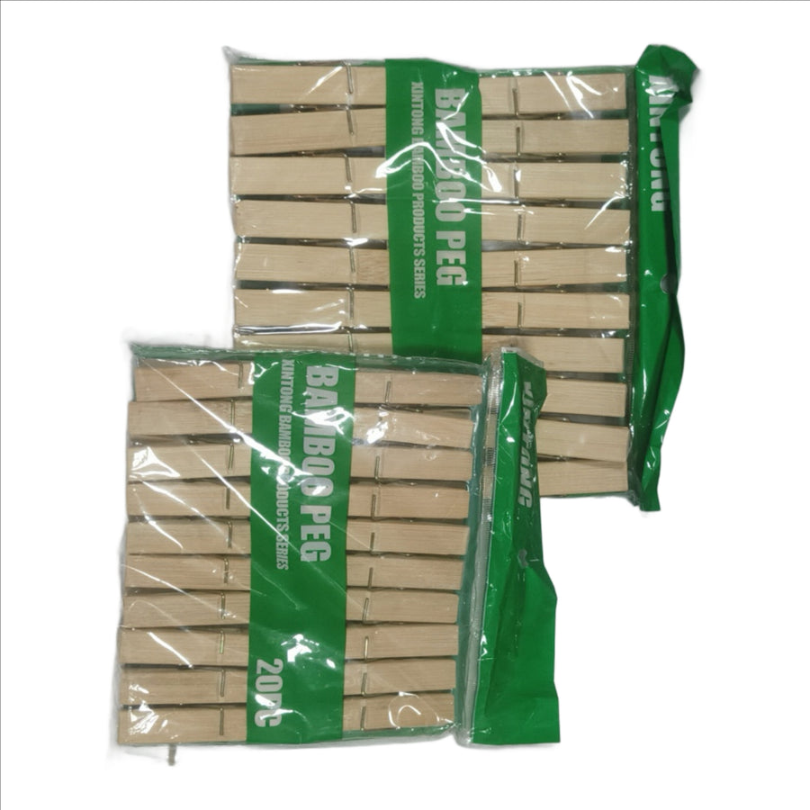 Wooden Clips Bamboo Cloth Pegs Set of 20 Clips
