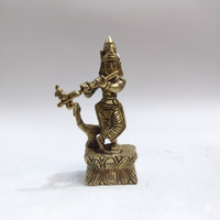 Brass Krishna Idol Playing Flute – 5.5 Inch