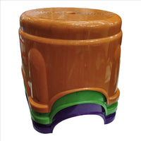 Round Strong Plastic Bathroom Stool ( 24.5 CM H / 28 CM W) (Pack of 1)