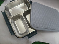 Trueware Crest Lunch Box 2 Compartment Stainless Steel, 580 ML