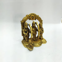 Shree Ram Darbar Brass Antique Pooja Decorative Figurine (4 × 2 × 3.5 Inch)