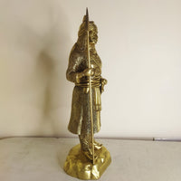 Brass Standing Maharana Pratap, Yellow, 7 x 5 x 9 Inch (L x W x H)for Home Office Mandir Decor Gift Items Collectible Handicraft Art