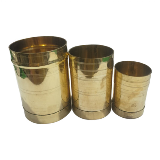 Brass Measuring Cups Traditional Measuring Vessel for Rice Paddy and Grains