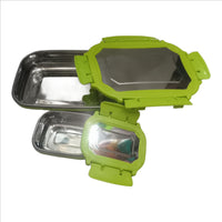 Stainless Steel Tiffin Lunch Box Container/Dabba with 4 Side Clip Lock Lid for Office & School Use