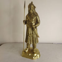 Brass Standing Maharana Pratap, Yellow, 7 x 5 x 9 Inch (L x W x H)for Home Office Mandir Decor Gift Items Collectible Handicraft Art