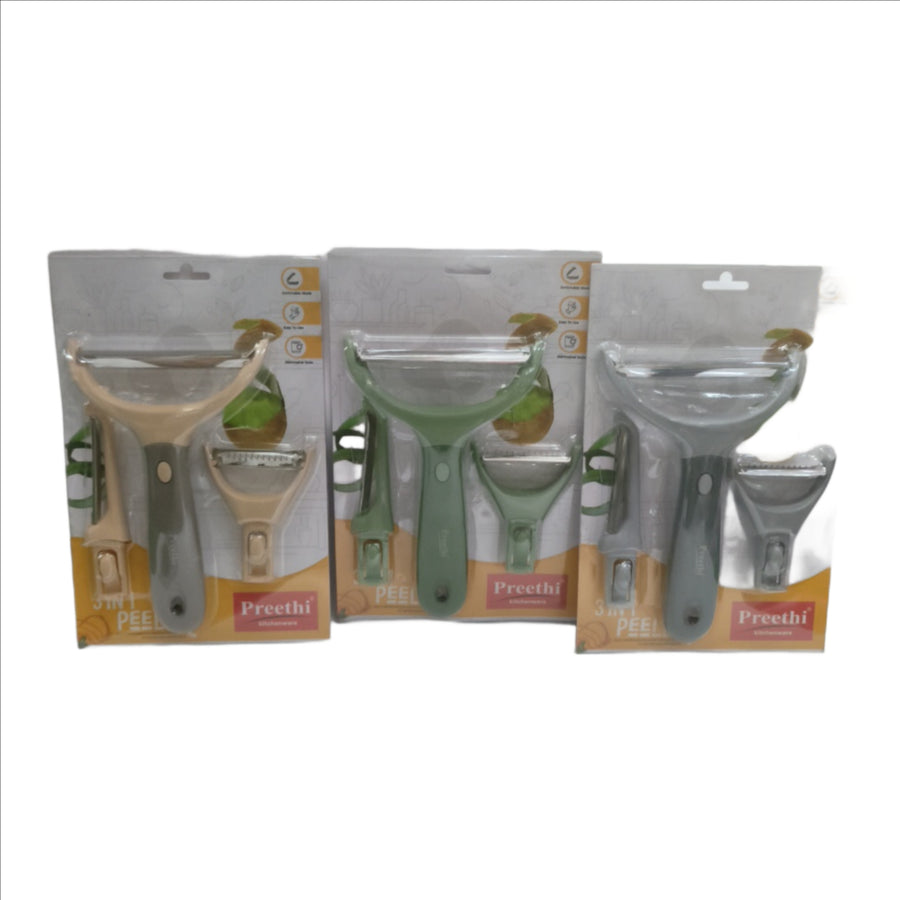 Peeler 3in1 Set Multipurpose, Fruit Peeler, Potato Slicer Shredder Kitchen Peeler