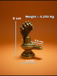 Brass Shivling with Sheshnag – 8 cm | Sacred Pooja Idol for Home & Temple