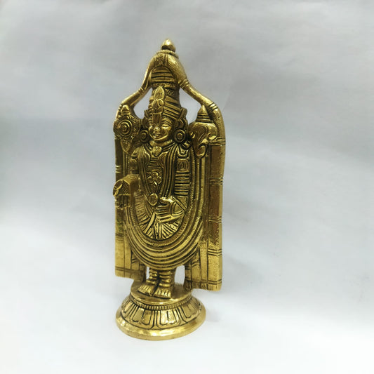 Brass Perumal / Balaji Statue – 7.5 inch × 3 inch | Divine Home &amp; Office Décor